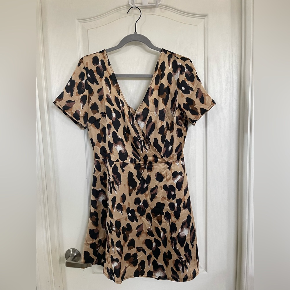 ASOS cheetah print dress (open back)
